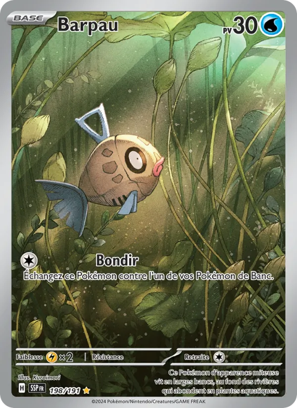 Carte Pokémon Barpau de l'extension Étincelles Déferlantes