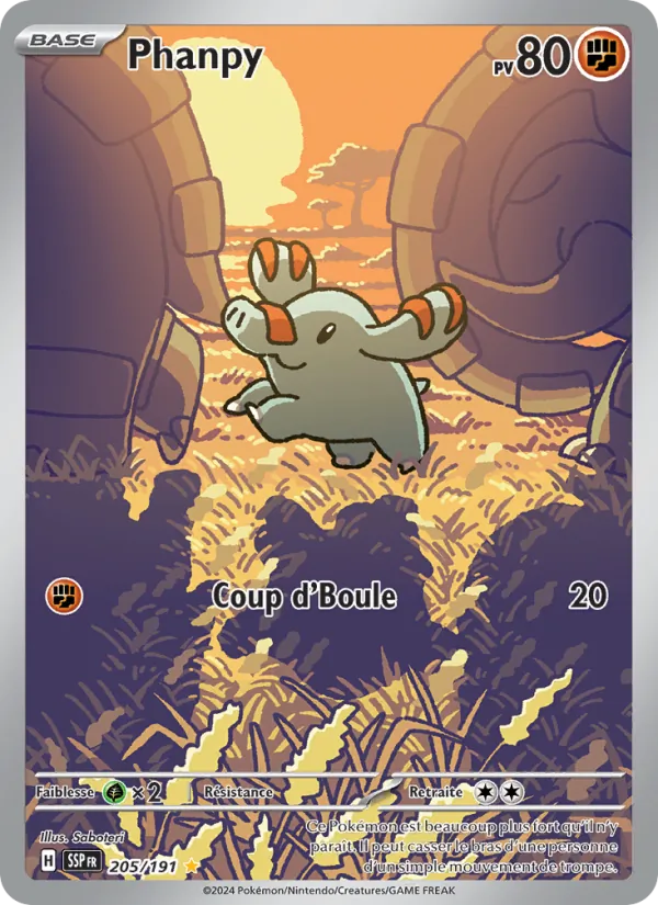 Carte Pokémon Phanpy de l'extension Étincelles Déferlantes
