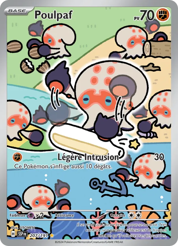 Carte Pokémon Poulpaf de l'extension Étincelles Déferlantes