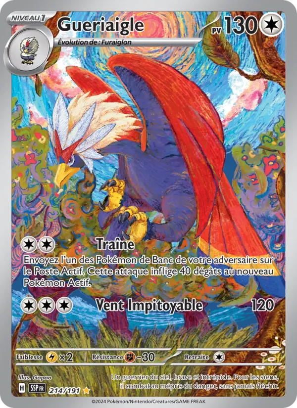 Carte Pokémon Gueriaigle de l'extension Étincelles Déferlantes
