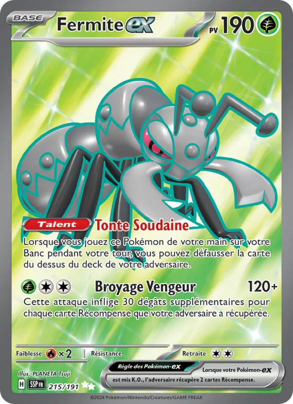 Carte Pokémon Fermite-ex de l'extension Étincelles Déferlantes