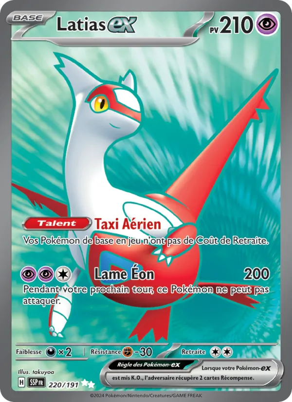 Carte Pokémon Latias-ex de l'extension Étincelles Déferlantes