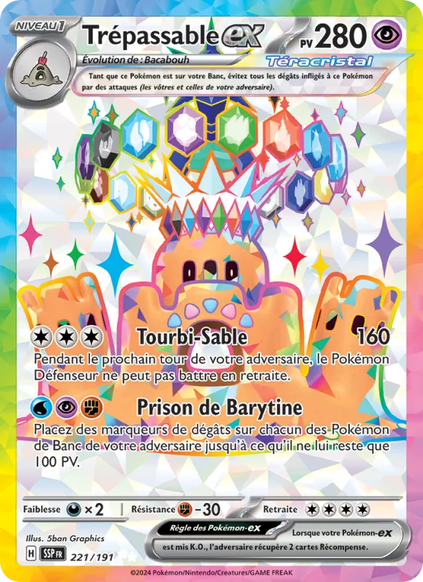 Carte Pokémon Trépassable-ex de l'extension Étincelles Déferlantes