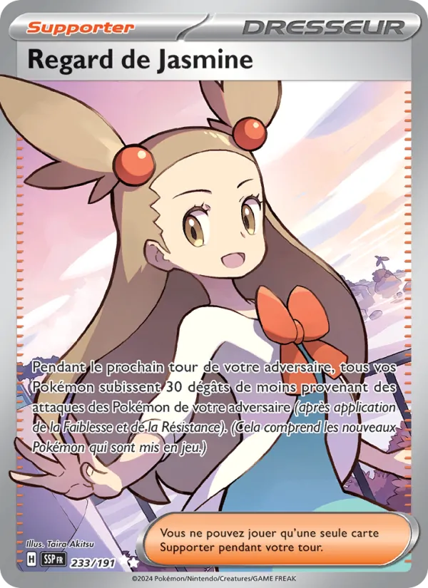 Carte Pokémon Regard de Jasmine de l'extension Étincelles Déferlantes