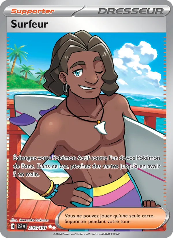 Carte Pokémon Surfeur de l'extension Étincelles Déferlantes