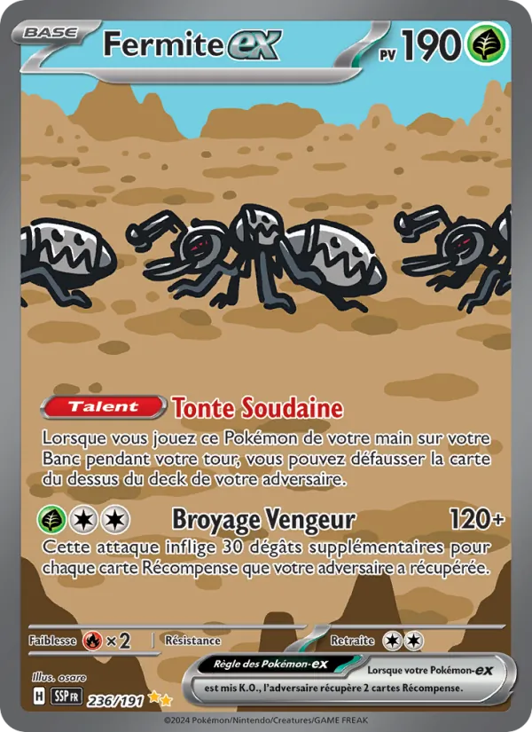 Carte Pokémon Fermite-ex de l'extension Étincelles Déferlantes