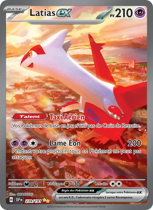 Carte Pokémon Latias-ex de l'extension Étincelles Déferlantes