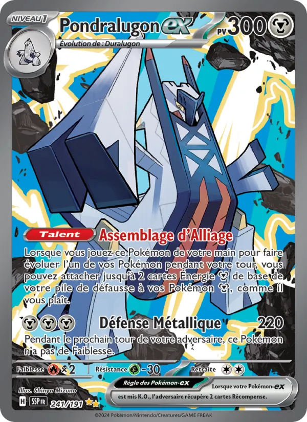 Carte Pokémon Pondralugon-ex de l'extension Étincelles Déferlantes