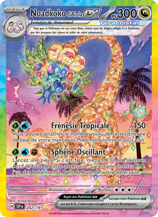 Carte Pokémon Noadkoko d'Alola-ex de l'extension Étincelles Déferlantes