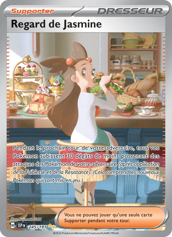 Carte Pokémon Regard de Jasmine de l'extension Étincelles Déferlantes