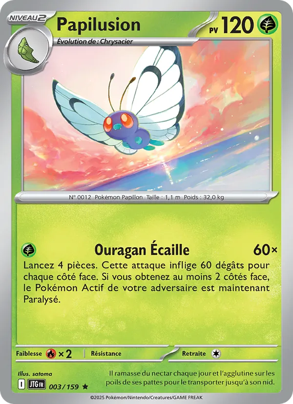 Carte Pokémon Papilusion de l'extension Aventures Ensemble