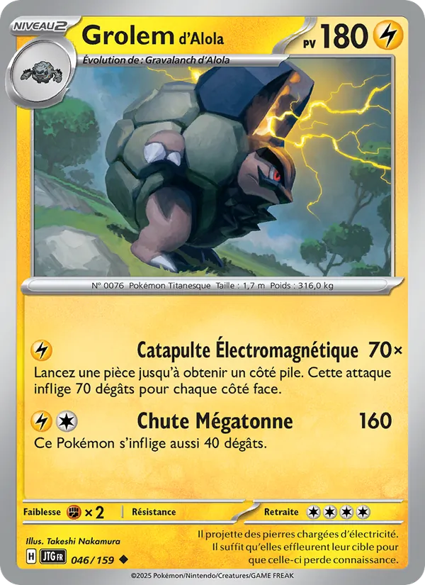 Carte Pokémon Grolem d'Alola de l'extension Aventures Ensemble