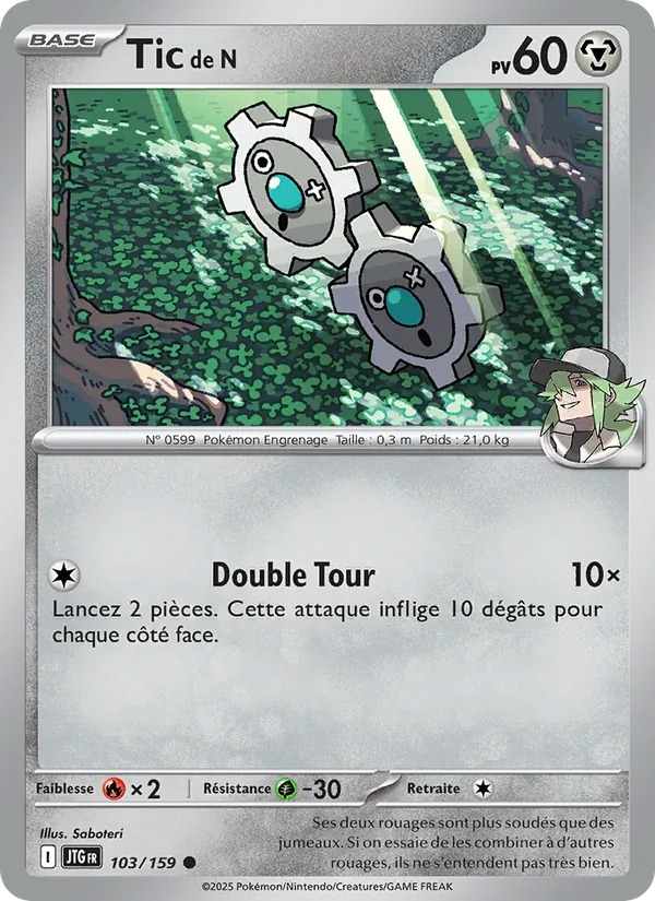 Carte Pokémon Tic de N de l'extension Aventures Ensemble