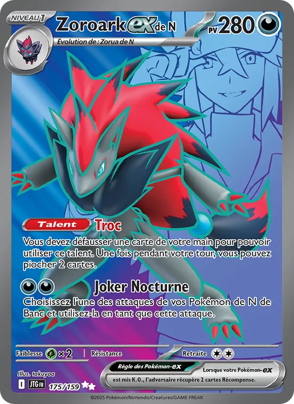 Carte Pokémon Zoroark-ex de N de l'extension Aventures Ensemble