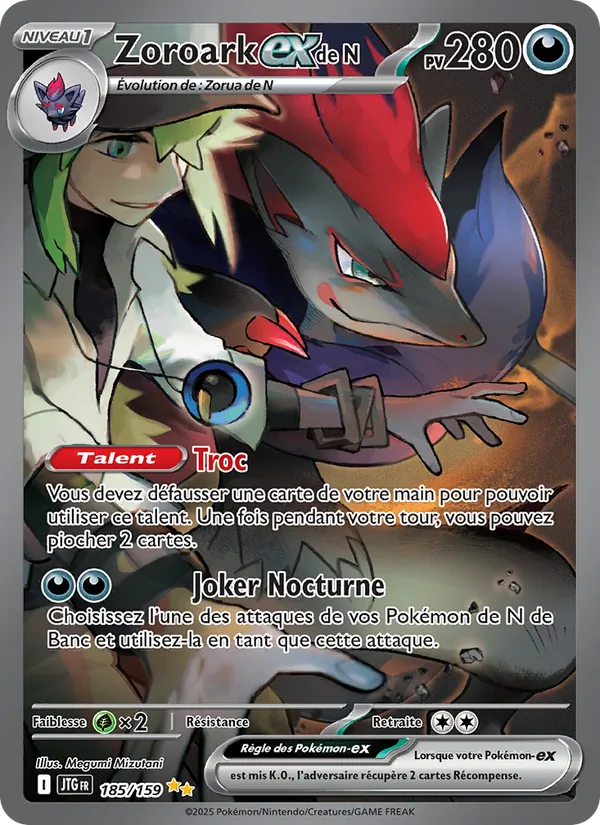 Carte Pokémon Zoroark-ex de N de l'extension Aventures Ensemble