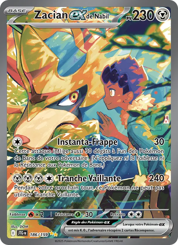Carte Pokémon Zacian-ex de Nabil de l'extension Aventures Ensemble