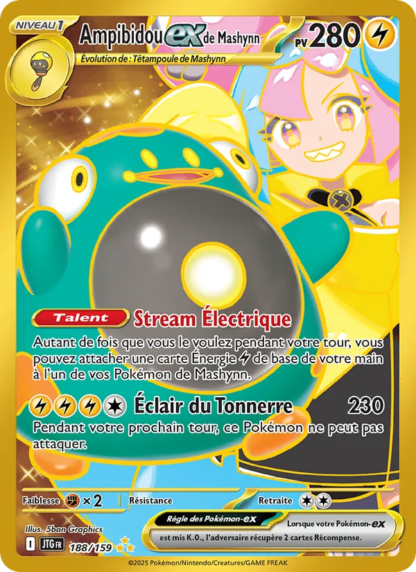 Carte Pokémon Ampibidou-ex de Mashynn de l'extension Aventures Ensemble