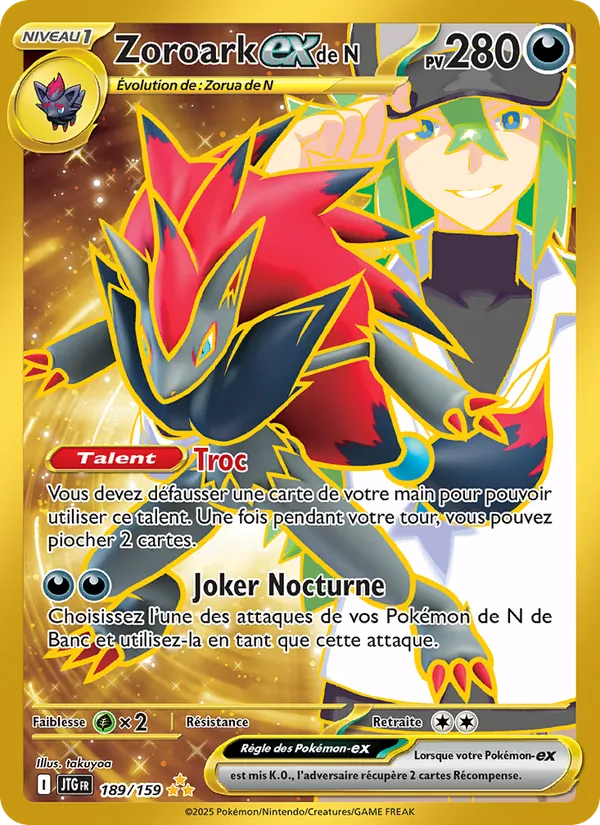 Carte Pokémon Zoroark-ex de N de l'extension Aventures Ensemble