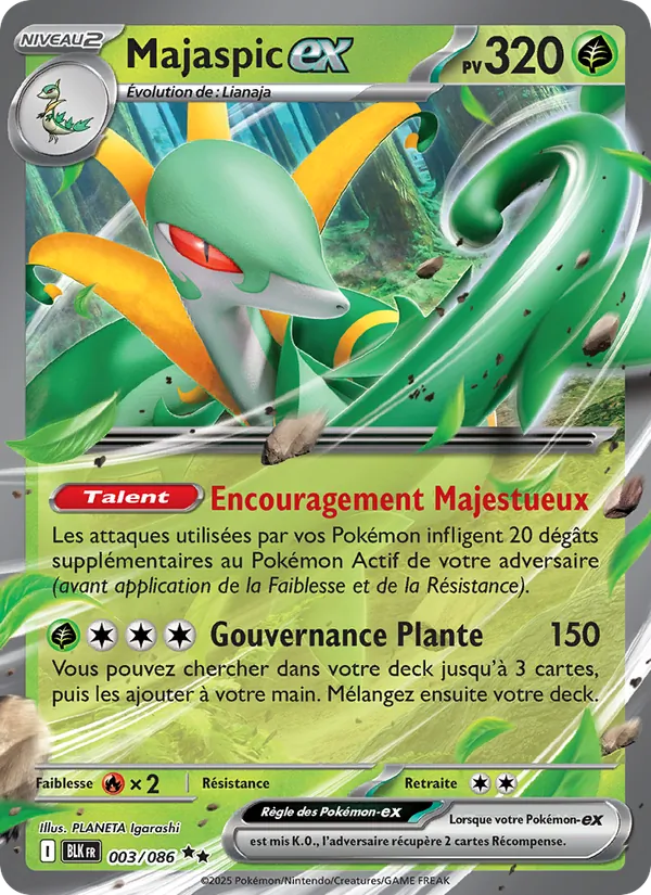 Carte Pokémon Majaspic-ex de l'extension Foudre Noire