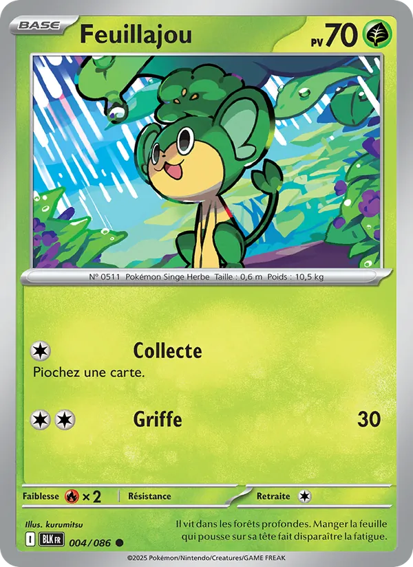 Carte Pokémon Feuillajou de l'extension Foudre Noire