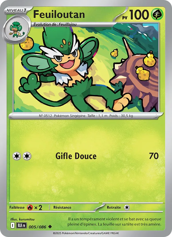 Carte Pokémon Feuiloutan de l'extension Foudre Noire
