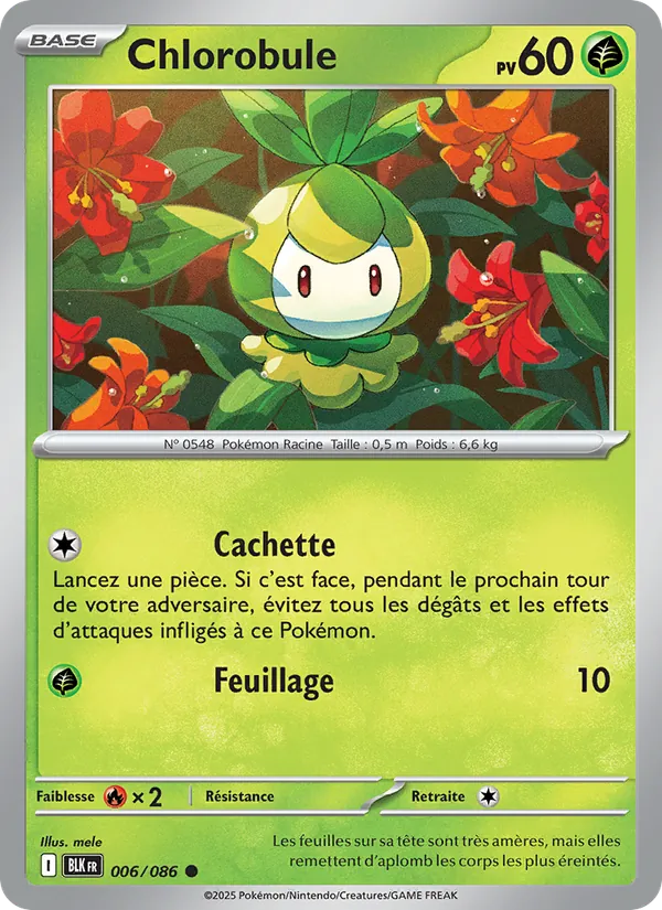 Carte Pokémon Chlorobule de l'extension Foudre Noire