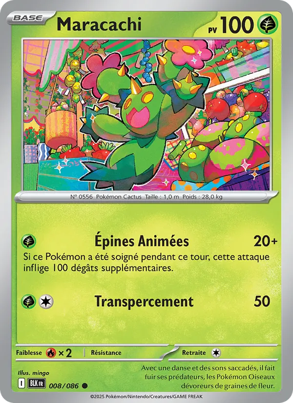 Carte Pokémon Maracachi de l'extension Foudre Noire