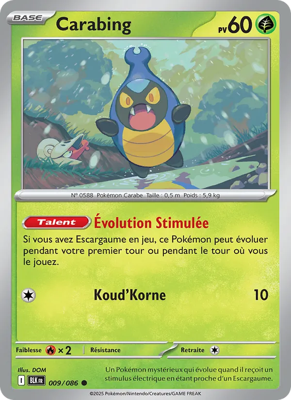 Carte Pokémon Carabing de l'extension Foudre Noire