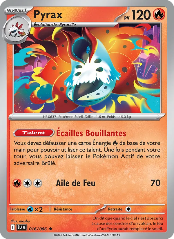 Carte Pokémon Pyrax de l'extension Foudre Noire