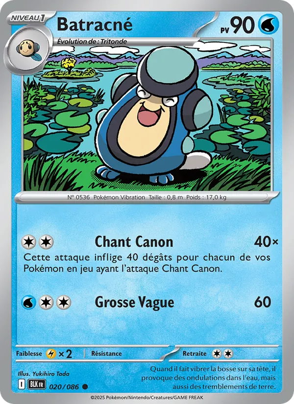 Carte Pokémon Batracné de l'extension Foudre Noire