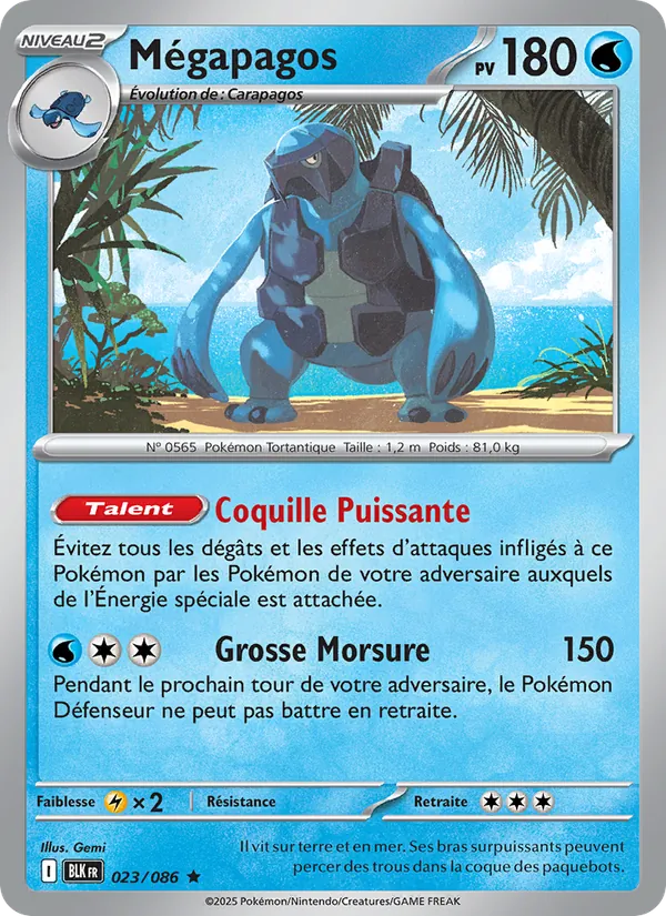 Carte Pokémon Mégapagos de l'extension Foudre Noire