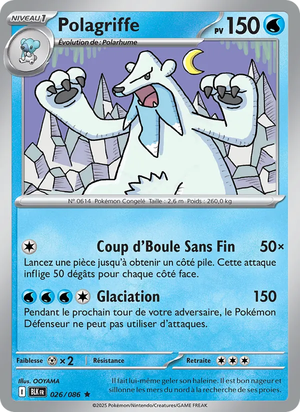 Carte Pokémon Polagriffe de l'extension Foudre Noire