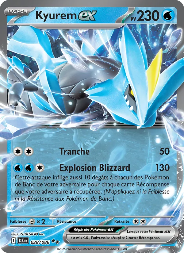 Carte Pokémon Kyurem-ex de l'extension Foudre Noire