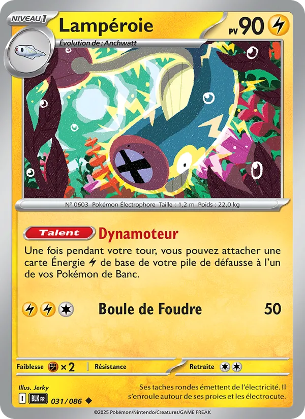 Carte Pokémon Lampéroie de l'extension Foudre Noire