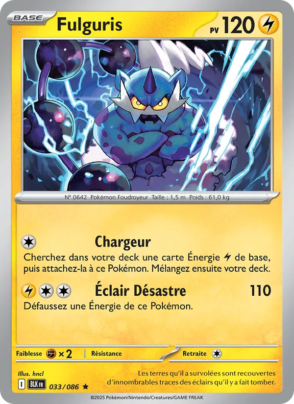 Carte Pokémon Fulguris de l'extension Foudre Noire