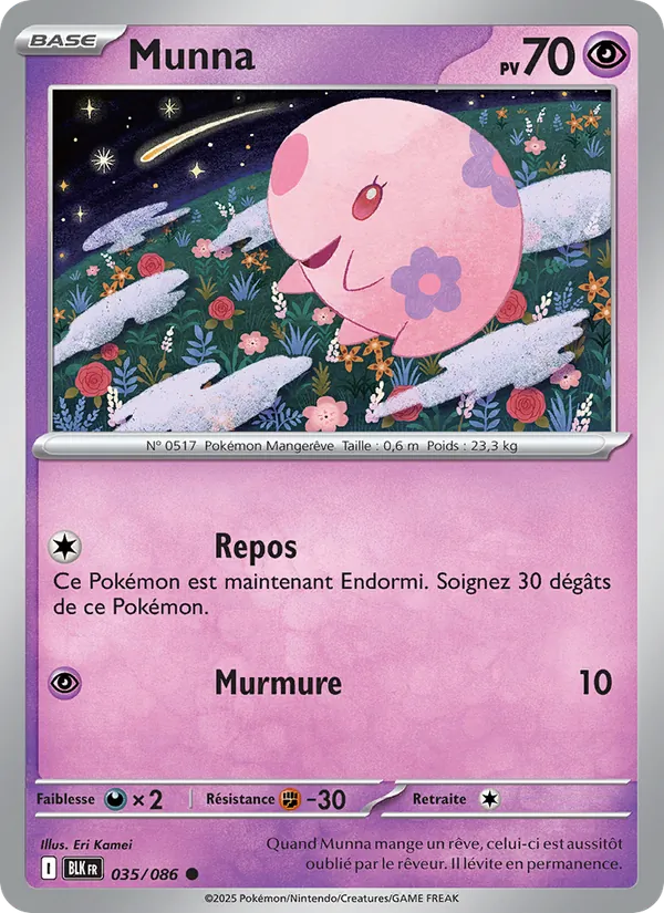 Carte Pokémon Munna de l'extension Foudre Noire