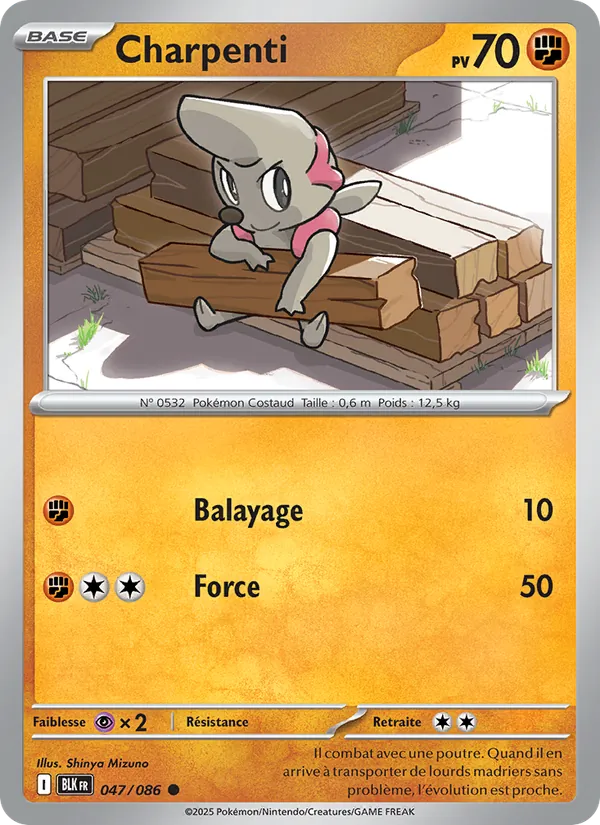 Carte Pokémon Charpenti de l'extension Foudre Noire
