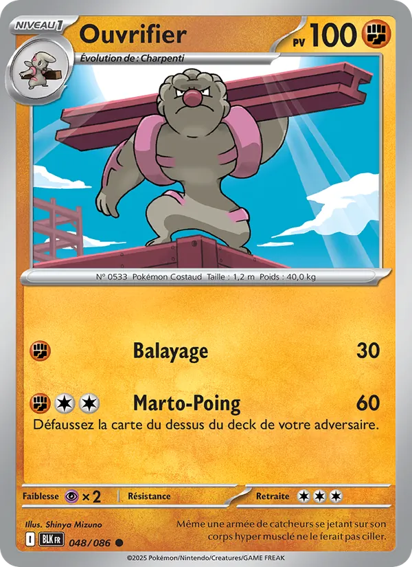 Carte Pokémon Ouvrifier de l'extension Foudre Noire