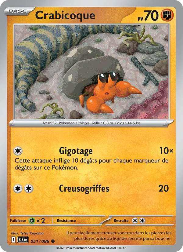 Carte Pokémon Crabicoque de l'extension Foudre Noire