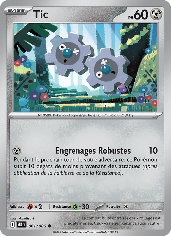 Carte Pokémon Tic de l'extension Foudre Noire