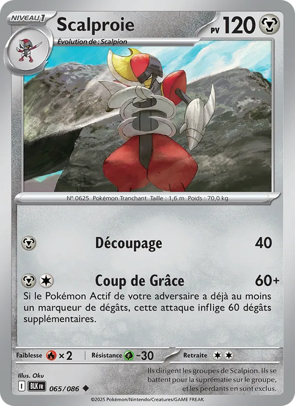 Carte Pokémon Scalproie de l'extension Foudre Noire