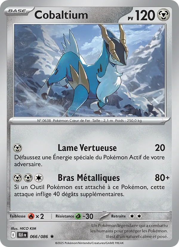 Carte Pokémon Cobaltium de l'extension Foudre Noire