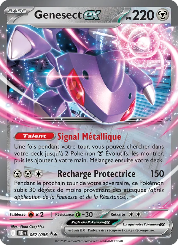 Carte Pokémon Genesect-ex de l'extension Foudre Noire