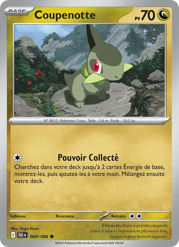 Carte Pokémon Coupenotte de l'extension Foudre Noire