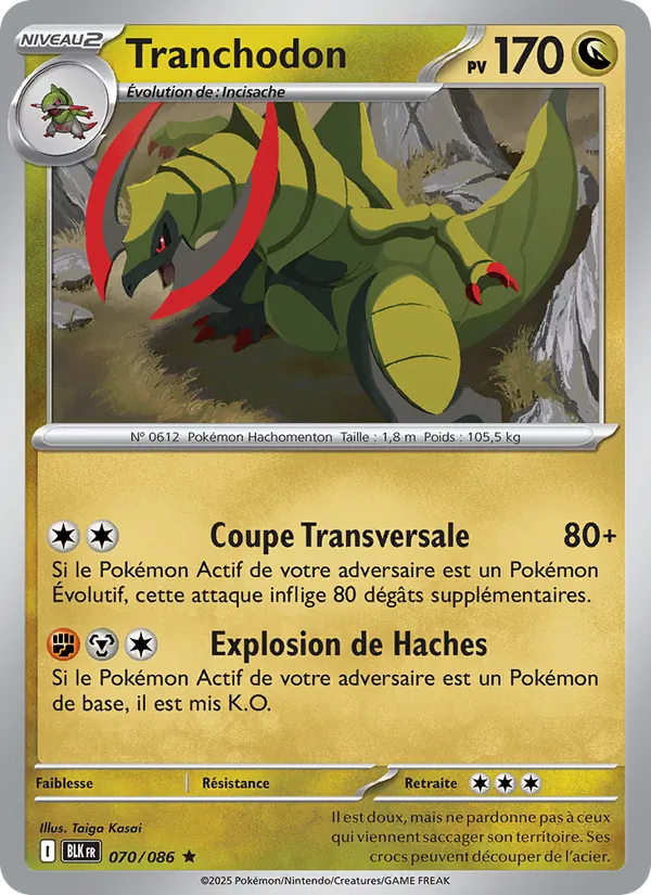 Carte Pokémon Tranchodon de l'extension Foudre Noire