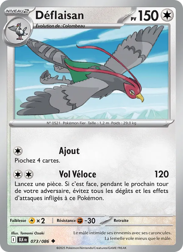 Carte Pokémon Déflaisan de l'extension Foudre Noire