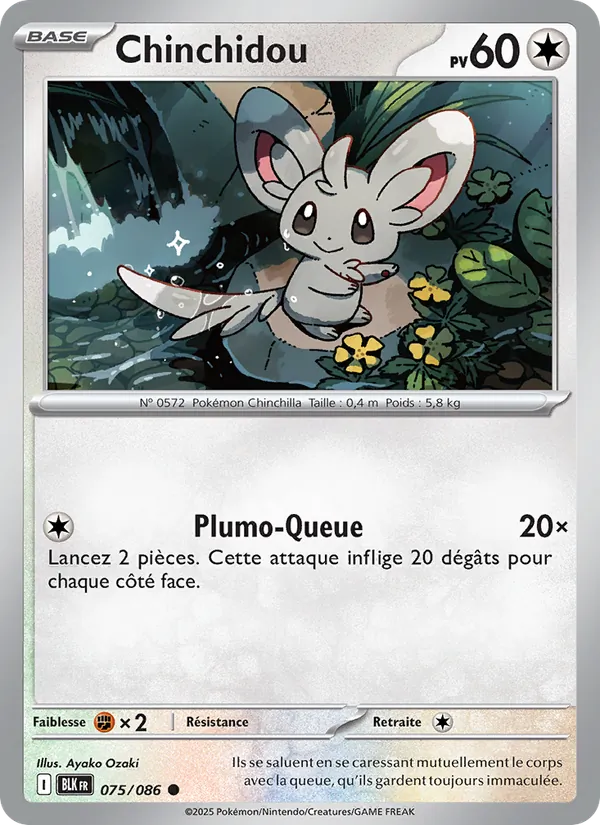 Carte Pokémon Chinchidou de l'extension Foudre Noire