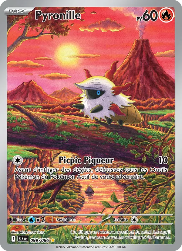 Carte Pokémon Pyronille de l'extension Foudre Noire