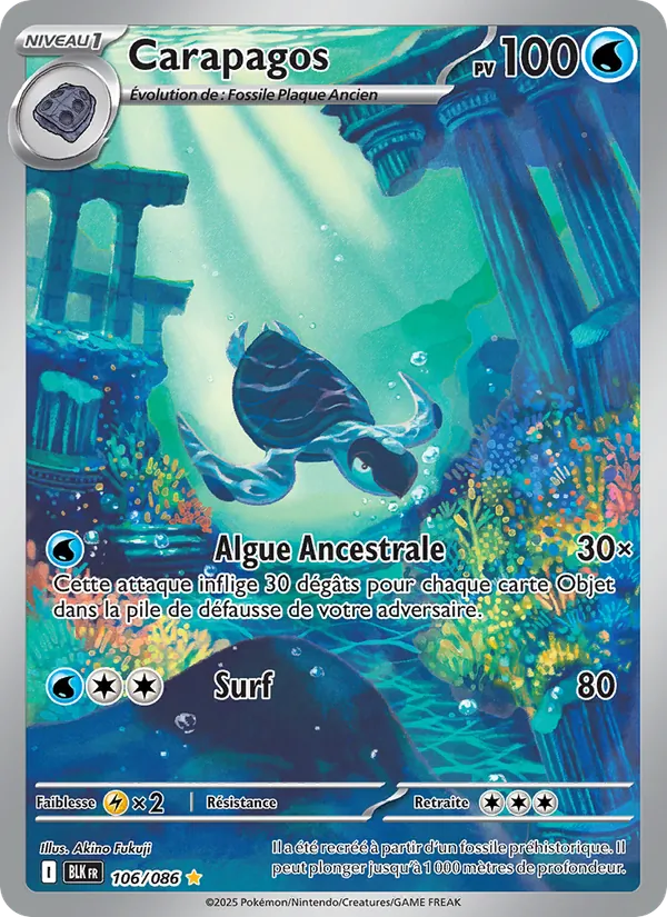Carte Pokémon Carapagos de l'extension Foudre Noire