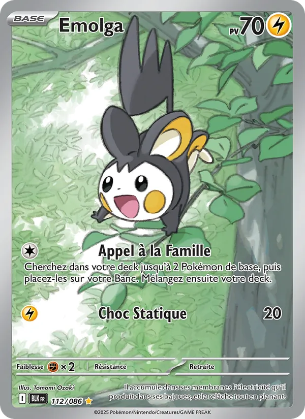 Carte Pokémon Emolga de l'extension Foudre Noire